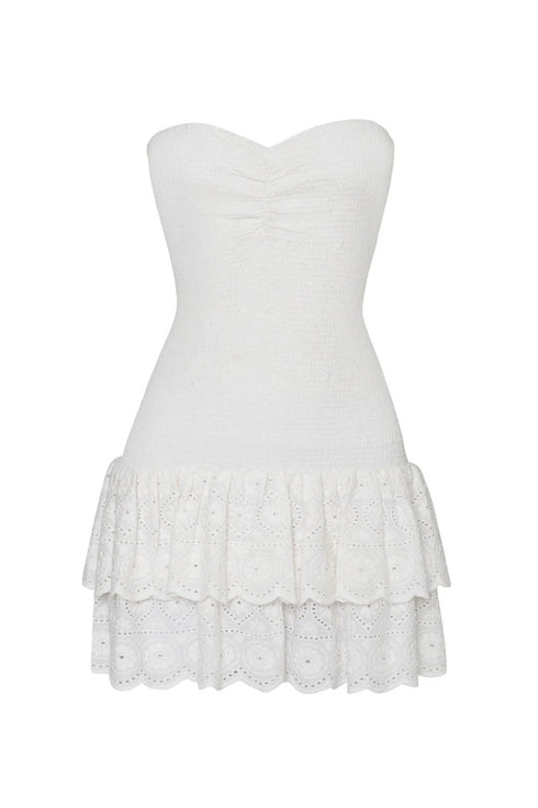 PQ Swim White Sands Marie Ruffle Dress